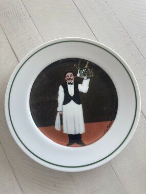 WILLIAMS SONOMA GUY BUFFET SOMMELIER SALAD PLATE "ROOM SERVICE" PREOWNED